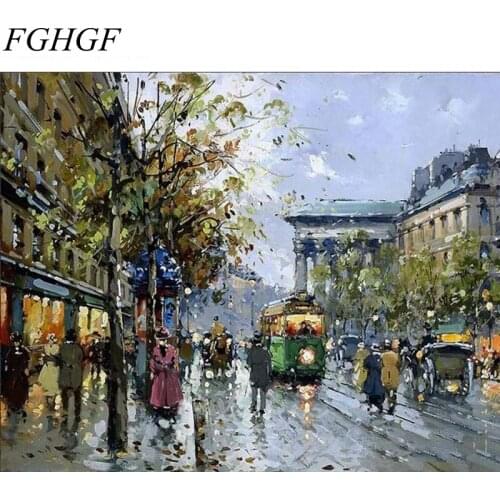 FGHGF DIY Painting By Numbers Figure Painting Seascape Modern Wall Art Picture Hand Painted Oil Painting