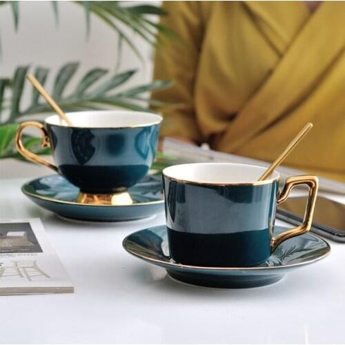 European Style Creative Afternoon Tea Cup Set Phnom Penh Bone China Ceramic Coffee Cup Afternoon Tea Cup with Spoon Set