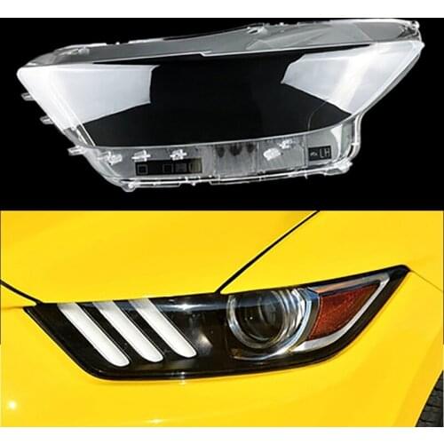1PCS Car Headlight Lens Head Light Lamp Cover Shell Replacement for Ford Mustang 2014 2015 2016 2017, Side