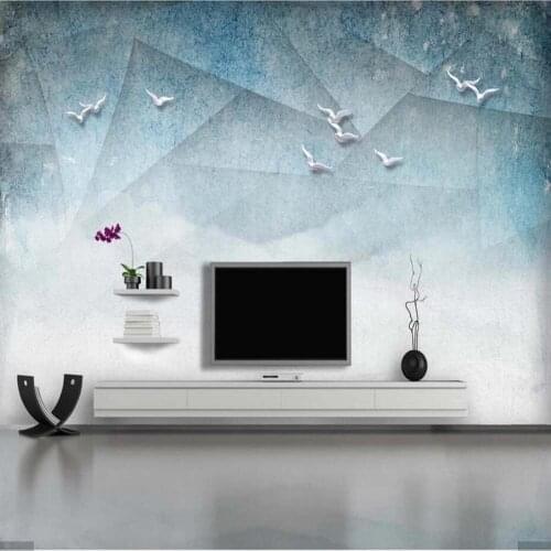 Abstract Geometry Stripe Bird Wallpaper Mural 3D Stereo Print Photo Wall Paper Rolls for Living Room Painting Wall Paper Murals