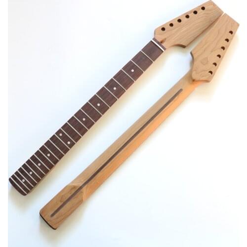Unfinished headstock 22 fret Roasted Maple electric guitar neck for diy tele strat style guitar kits with rosewood fingerboard
