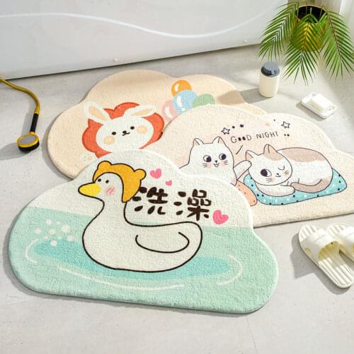 Non-slip Bathroom Mat Simple Cloud Shaped Bath Rugs Soft Carpet Absorbent Slip-resistant Pad Door Floor Mat Artistic Decor