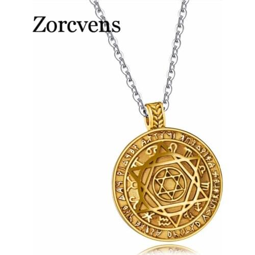 Modyle New Fashion Gold Color Stainless Steel Big Pentagram Star Pendant Necklace For Men