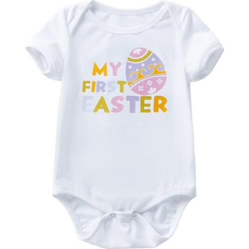 0-2 Years Baby Girl or Boy Fashion Clothes for Kids Romper Cotton Child Easter Day Party Easter Eggs Embroidery&Printing Costume
