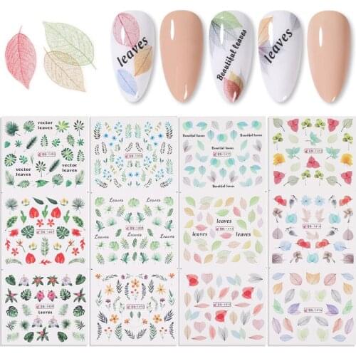 12Sheets Nail Stickers Water Transfer Decals Nail Art Water Slide Nail Decals