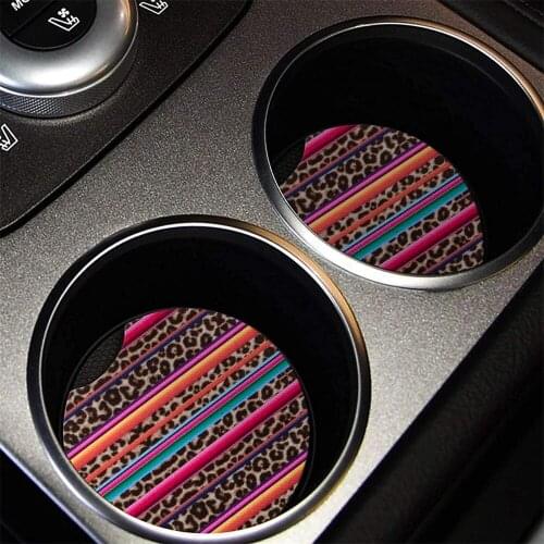 Car Coasters Absorbent Cinco de Mayo Ceramic Car Cup Holder Coaster to Keep Car Clean and Dry with Cork Base For most cars