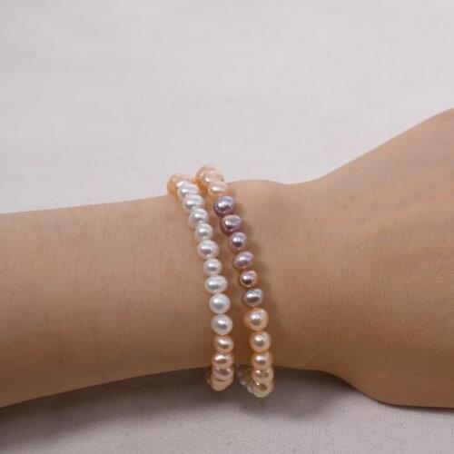 Simple Delicate Real Pearl Bracelet CZ Stone Tail Charm Pendant Bracelets for Women 2021 Freshwater Pearl Beaded Summer Jewelry