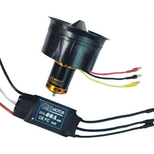 QX-MOTOR 64mm EDF 2822 2200KV Motor Brushless Duct Fan Composite Material Housing 12 Blade For RC Airplane Drone Parts