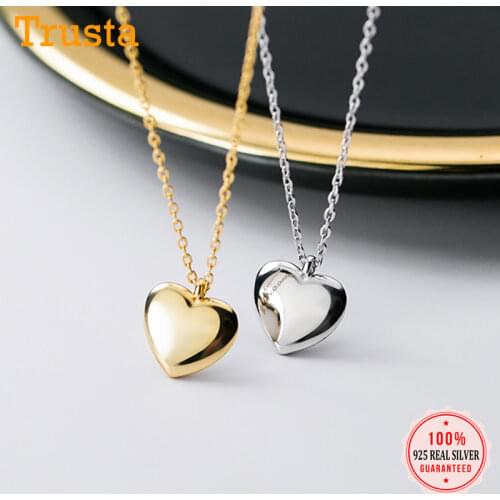 Trustdavis 925 Sterling Silver Fashion Romantic Heart Pendant Short Necklace For Women Wedding Party Fine S925 Jewelry DA1303