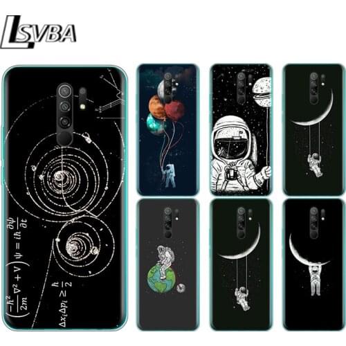 Astronaut Space Moon Silicone Cover For Xiaomi Redmi Note 9 9A 9AT 9C 9S Pro Max 9T 8T 8 7 6 5 Pro 5A 4X 4 Phone Case