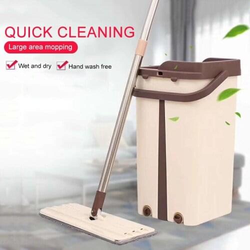 Superfine Fiber Hand-washing Flat Mop, Easy To Press, Replaceable Household Kitchen Mat, Parquet