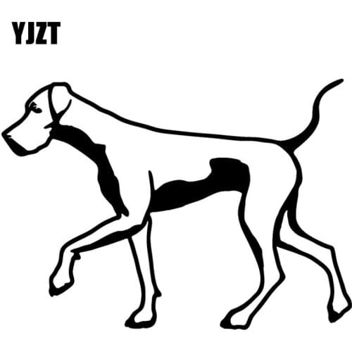 YJZT 15.1*10.8CM Dane Great Walking Pet Dog Window Stickers Creative Cartoon Animal Car Stickers Accessories C6-1566