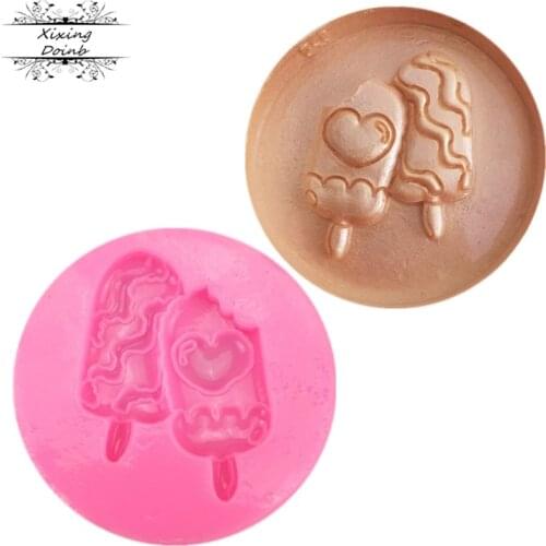 1Pcs Ice cream shaped silicone soft candy mold cake decorating tool Candy Chocolate Mold