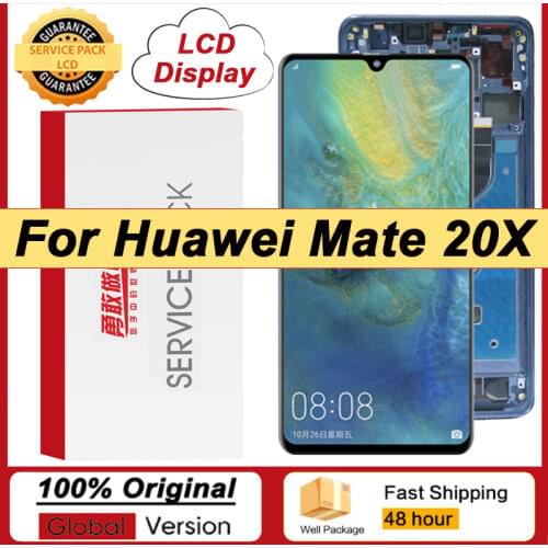 100% Original 7.2'' AMOLED Display 4G/5G for Huawei Mate 20X 20 X Full LCD Touch Screen Digitizer Repair Parts + Service Pack