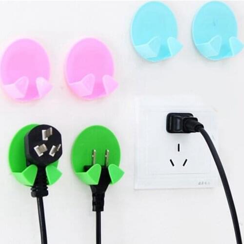 2PCS Power Plug Socket Jack Hook Rack Holder Hanger Home Wall Decor Organizer Multi-Purpose Hooks