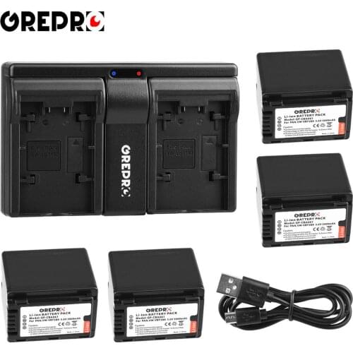 4Pcs 3900mAh VW-VBT380 VBT380 VW-VBT190 VBT190 Battery with Dual Charger for Panasonic HC-V110, HC-V130, HC-V160, HC-V180 V201