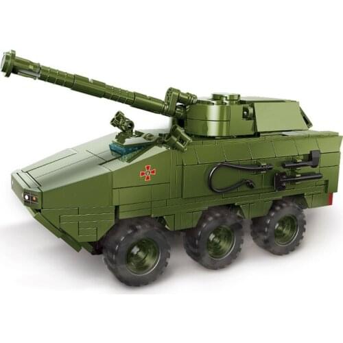 WW2 Russian Military Weapon Series Armored Car Transporter Building Blocks Bricks Sets Classic Model Kids Toys For Children Gift