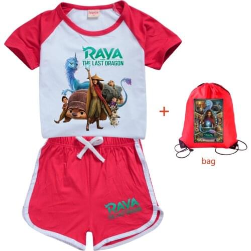 Kids Raya and The Last Dragon Tshirt Shorts Clothes Set for Boys Girls TShirts+shorts Pants 2pcs Sports Tracksuit for Kids sisu