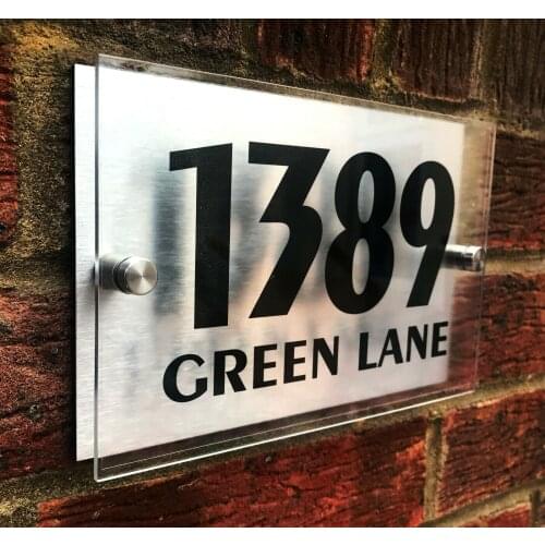 DIY House Number House number House Sign Wall Gate Door Number Street Name Plaque Acrylic Glass Effect Stylish Door sign