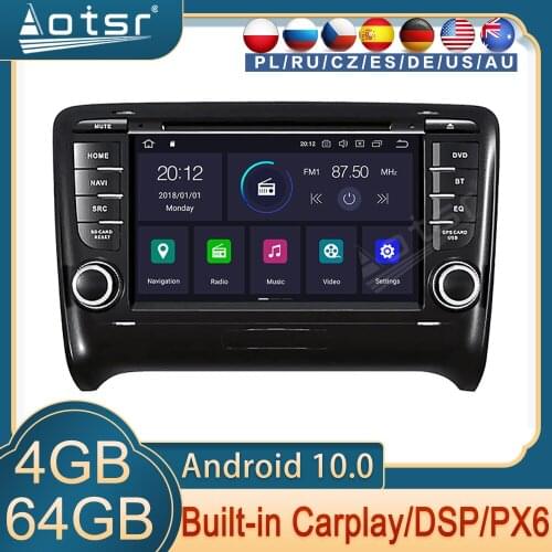 For Audi TT Android Radio MK2 8J 2006 2007 2008 2009 - 2012 Multimedia GPS Navigation Auto Stereo Head Unit Cassette Recorder HD