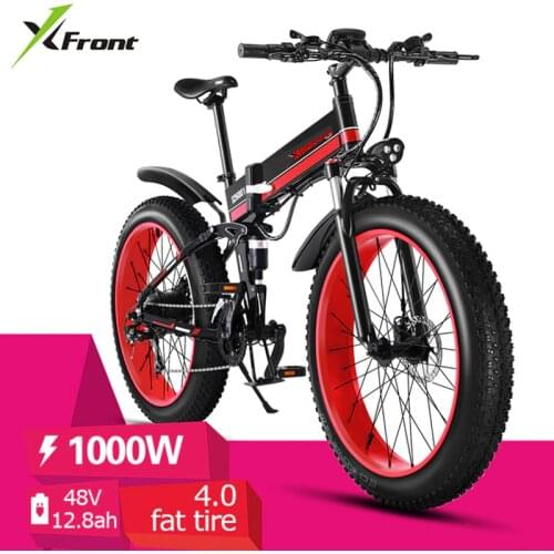 X-Front Electric Bike Hydraulic Oil Brake Mountain 1000W 48V Motor Aluminum Alloy Frame 4.0 Fat Tire Folding Electric Bicycle