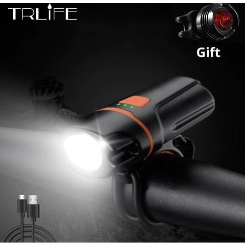 Bike Light Built-in 8000 Lumens MTB Waterproof USB Rechargeable Bike Lights with Taillight for Road Cycling Safety Flashlight
