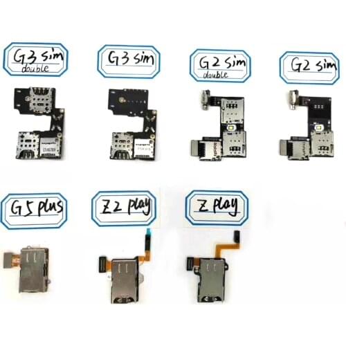 10pcs Dual & Single Sim Card Flex Cable For Motorola MOTO G2 G3 G5 Plus Z Z2 Play Memory SD Card Reader Flex Replacement