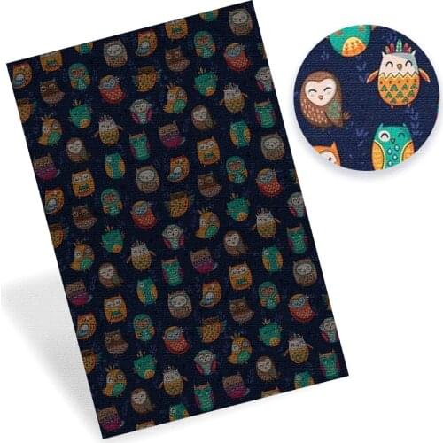 IBOWS Faux Synthetic Leather Sheet Clown Dinosaur Owl Theme Printed Leather Fabric DIY Craft Bag Belt Dress Handmade 22*30cm/pc