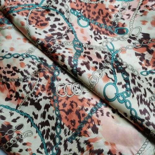 Leopard Soft Satin Chain Satin Material Diy Doll Tissue craft glossy Polyester Charmeuse Fabric Pattern