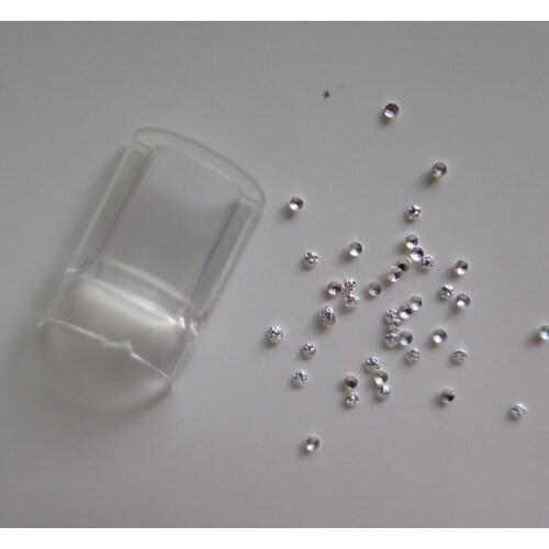 MD-1008 3D Approx. 100pcs/bag Tiny 1MM Silver Round Textured Surface Metal Stud Metal Nail Art Decoration
