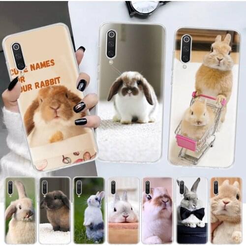 Cute Animal White Rabbit Lovely Soft Cover Phone Case For Xiaomi Note 10 Mi 11 9 8 CC9 9T 10T A1 A2 A3 F1 F2 X3 NFC Pro Lite 5X