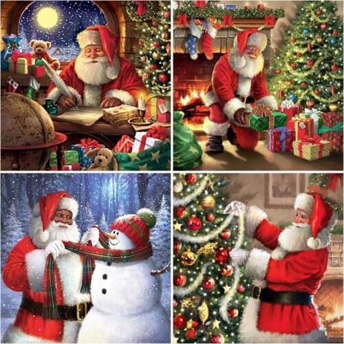 Diy Santa Claus 5d Diamond Painting Full Square Drill Christmas Gift Embroidery Cross Stitch Handcraft Kits Home Decor Wall Art