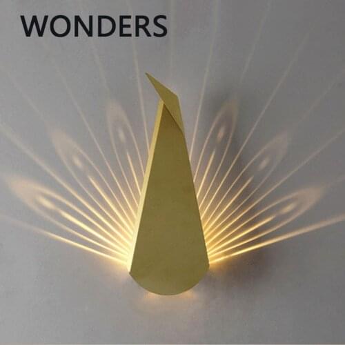 Nordic post Modern Iron Wall Lamps Living Room Aisle Stair Light bar shop decor Led Wall Light Creative Peacock Lamps Fixtures