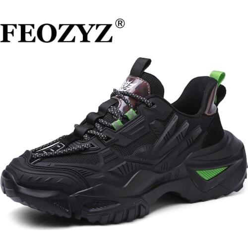 FEOZYZ New Fashion Chunky Sneakers Men Thick Sole Sport Running Shoes Trainers