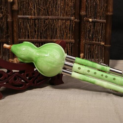 New Chinese Traditional Hulusi Gourd Cucurbit Flute C/Bb Yunnan Professional Ethnic Musical Instrument with Chinese Knot Gifts