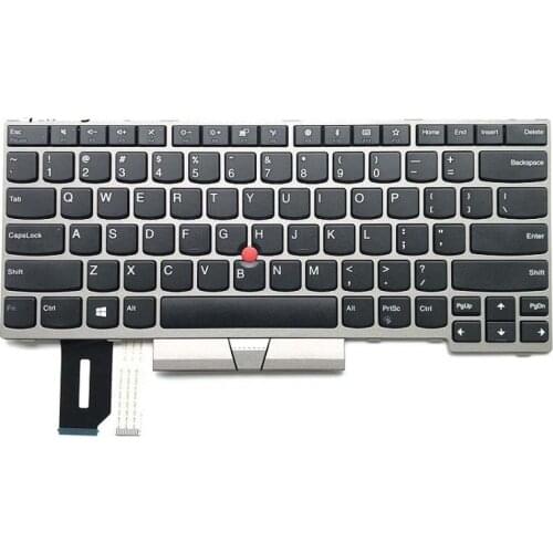 Original Notebook Keyboard Suitable For Thinkpad/Lenovo T480S E480 L380 L380 Yoga Backlit Keyboard Silver Frame 01YN300