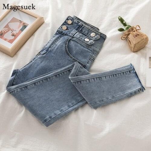 Autumn New High Waist Boyfriend Jeans For Women High Elastic Pencil Skinny Jeans Women Casual Vintage Denim Trousers Women 11726