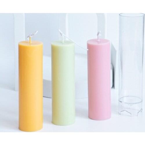 Clear Plastic Candlestick Mold Pillar Cylindrical Candle Mould Handmade Soap Mold Candle Making Mould