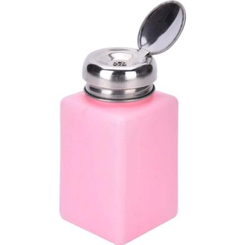 1 Pcs 200ML Nail Polish Remover Empty Bottle Push Down Pump Dispensers Lip Eye Makeup Remover Liquid Bottle
