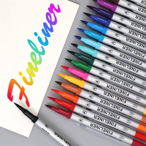 Child Color Pen Set Painting Watercolor Art Pens School Supplies Marker Watercolor Brush Oily Colored Drawing Fineliner Pen