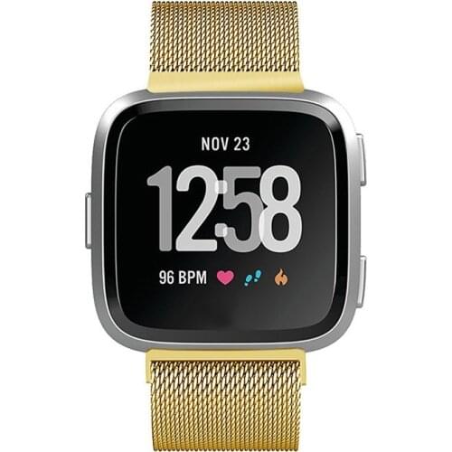 Watch Strap For Fitbit Versa Stainless Steel Mesh Milanese Magnetic Loop Wrist band Straps For Fitbit Versa Smart Watchbands