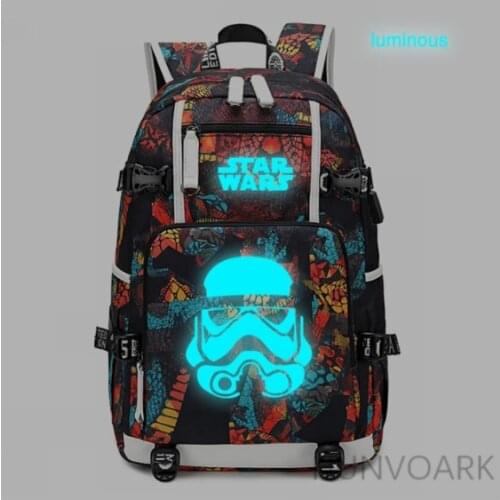 Star Wars USB Backpack for Boys and Girls Large Capacity Book School Bag for Teenage Women Men Mochilas