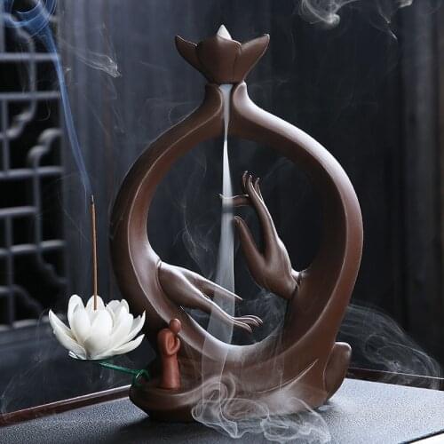 With 10pcs Incense Cones Backflow Incense Burner Incense Stick Censer Home Decoration