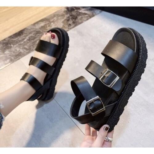 Summer Shoes Woman Flat Platform Sandals Women Soft Leather Casual Open Toe Gladiator Wedges Women Shoes