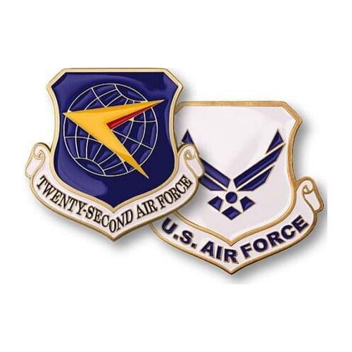 U.S. Air Force Twenty-Second Air Force USAF airplane Challenge coin hot sales soft enamel Coins