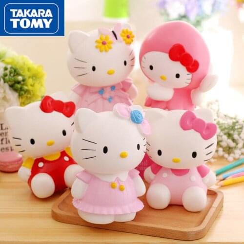 TAKARA TOMY HelloKitty Cartoon Creative Personality Girl Heart Piggy Bank Coin Jar Holiday Birthday Gift