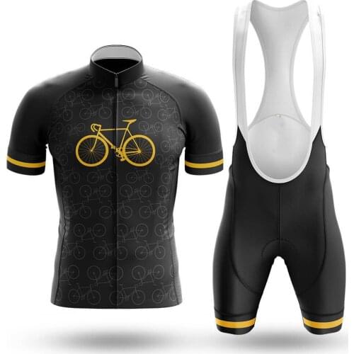 Bicycle Pattern Cycling Jersey Set Sport Team Bike Men Clothing Quick Dry Summer Sleeve Cycling Road Ride Shirt Bib Short Gel