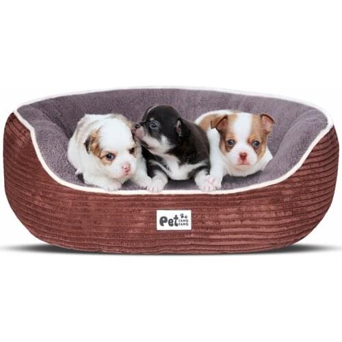 Stripe Corduroy Dog Bed Washable Winter Breathable Warm Soft Kennel for Puppy Large Dogs Sofa Cushion House Comfortable Cat Nest
