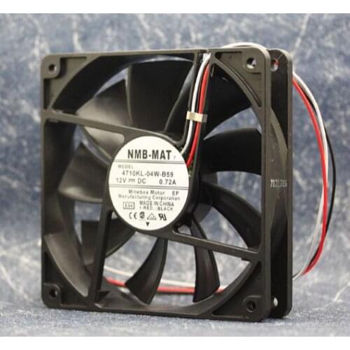 NMB 4710KL-04W-B59 12V 0.72A 12025 3 line double ball 12cm chassis fan