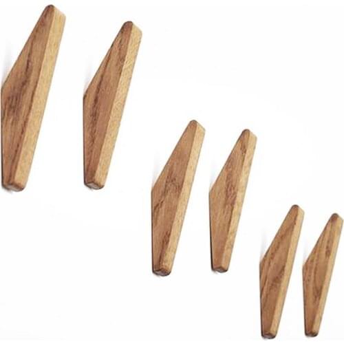 Natural Wood Clothes Hanger Wall Mounted Coat Hook Decorative Key Holder Hat Scarf Handbag Storage Hanger Bathroom Rack